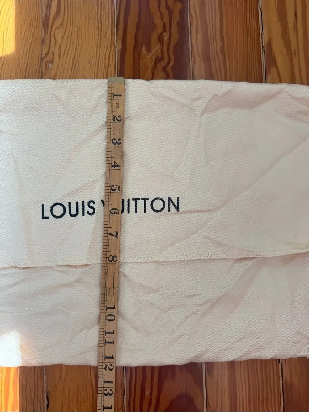 Louis Vuitton Cream and Black Logo Dust Pouch